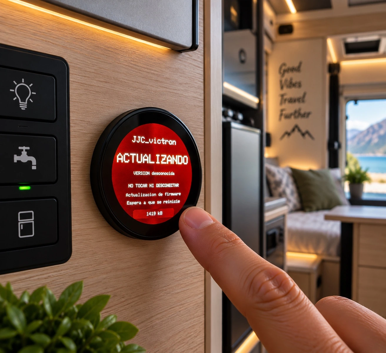CamperDisplay actualizando firmware por Wi‑Fi OTA