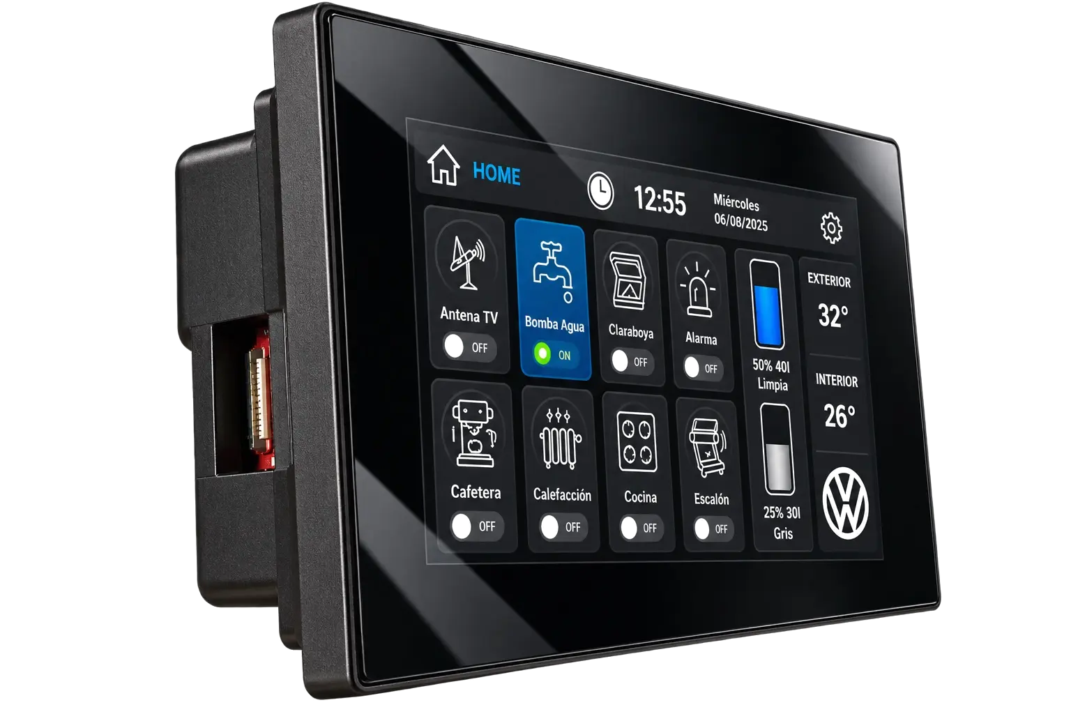CamperDisplay Control personalizada con logotipo de vehículo