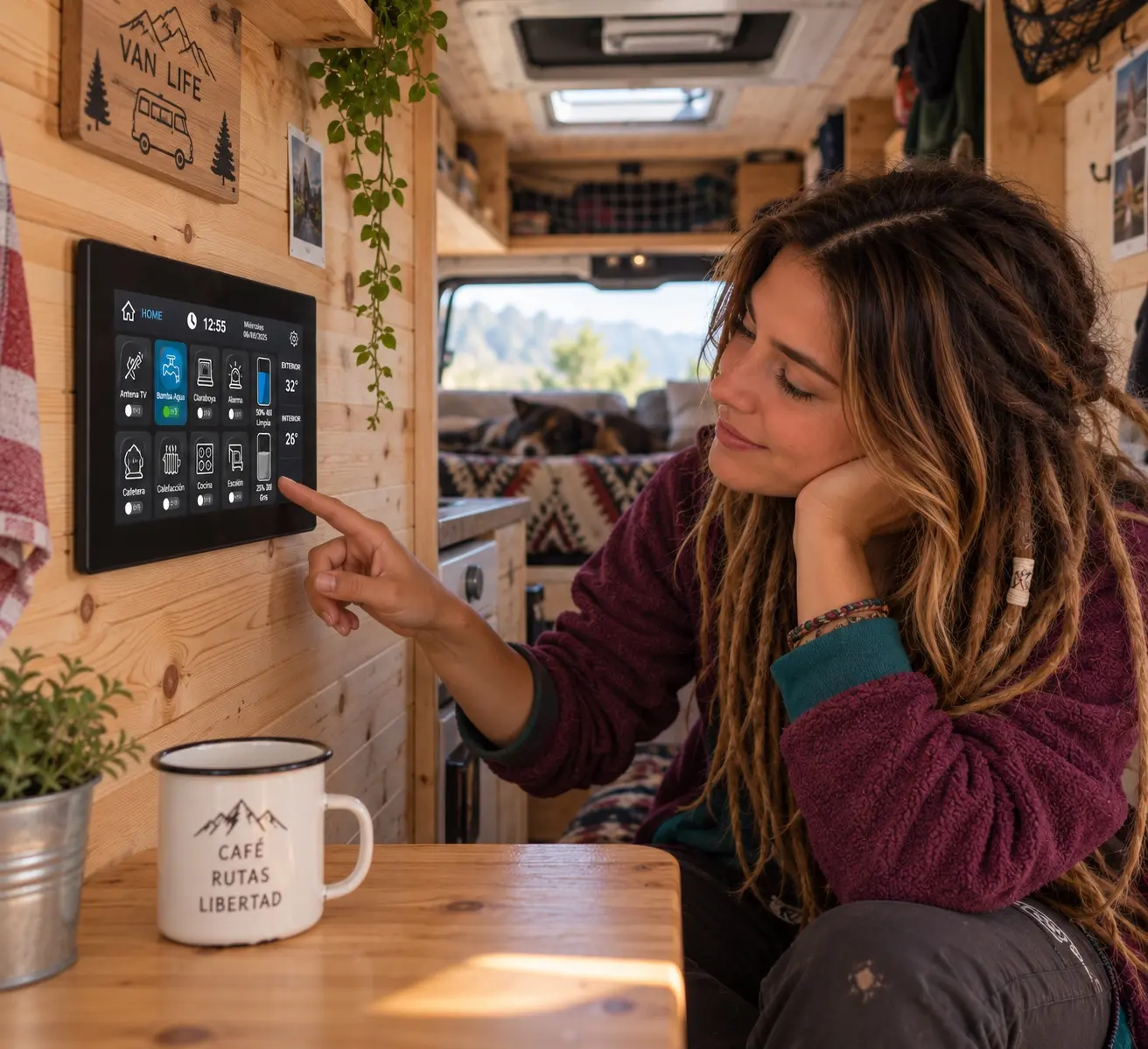 CamperDisplay Control instalada junto al comedor
