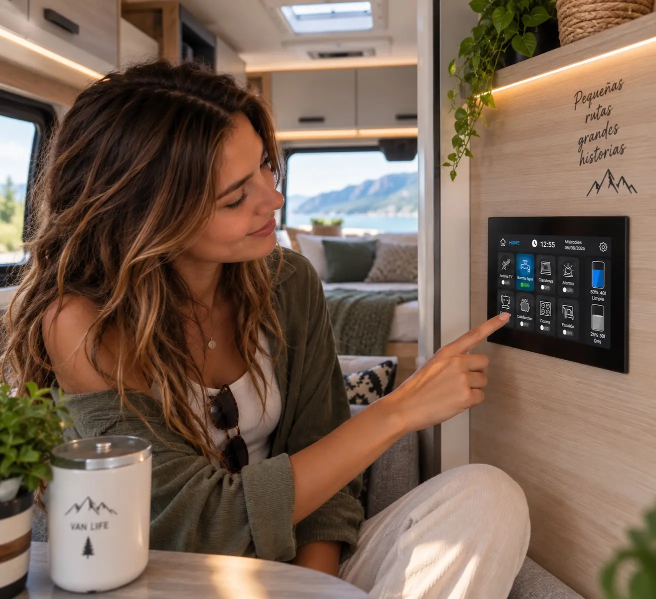 Pantalla CamperDisplay Control instalada
